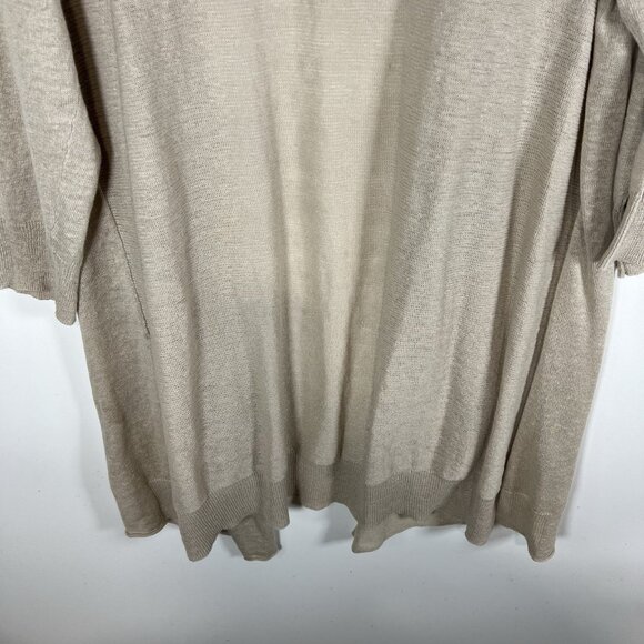 Eileen Fisher Sweater Womens XL Cream Cardigan Linen Blend Minimalist Beachy - Picture 9 of 9
